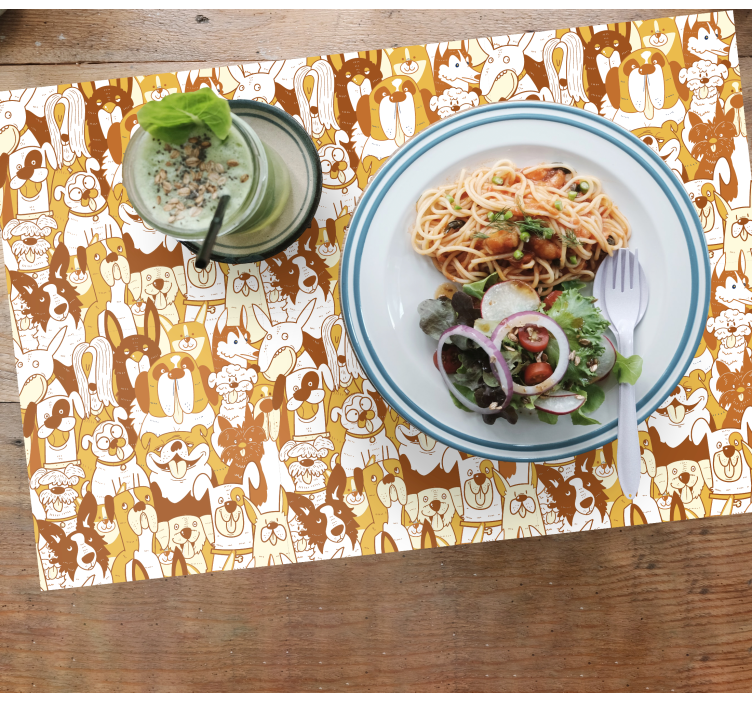 Mantel individual infantil patrón de animales juguetones - TenVinilo