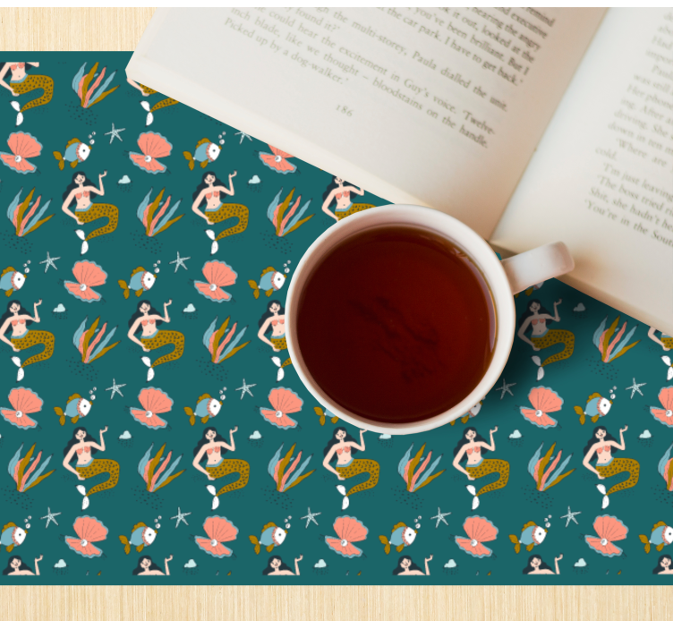 Mantel individual infantil patrón de conchas de sirena - TenVinilo