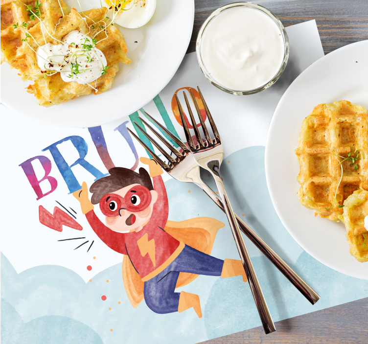 Mantel individual infantil Súper niño acuarela - TenVinilo