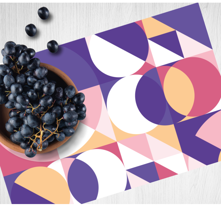 Mantel individual moderno arreglo de colores geométrico - TenVinilo