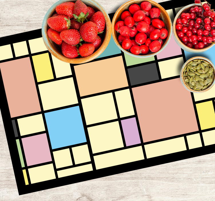 Mantel individual moderno con patrón abstracto geométrico - TenVinilo