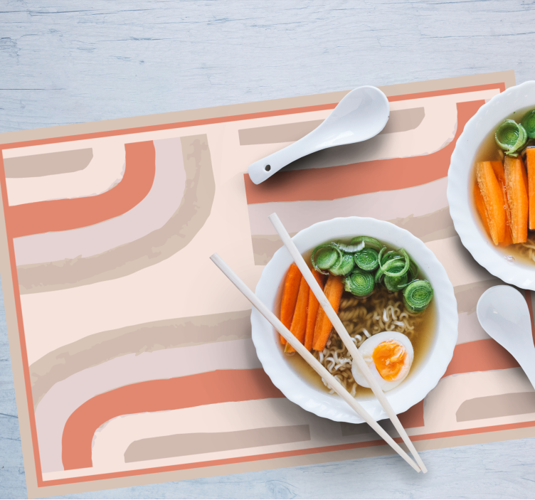 Mantel individual moderno con patrones curvos coloridos - TenVinilo