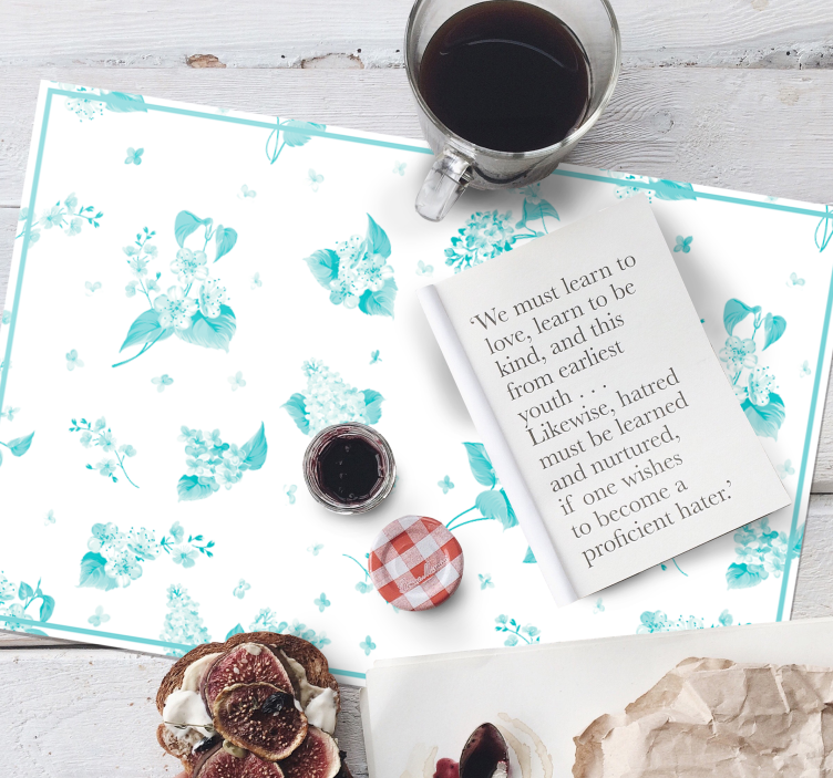 Mantel individual moderno con superficie floral - TenVinilo