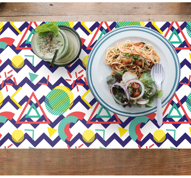 Mantel individual moderno diseño de patrón geométrico - TenVinilo