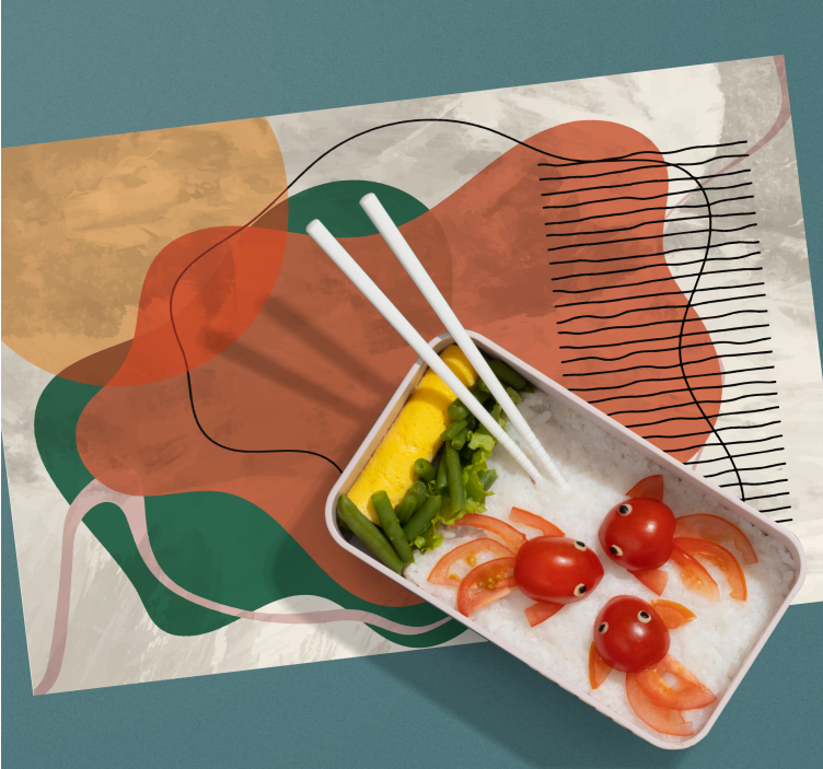 Mantel individual moderno formas abstractas vibrantes - TenVinilo