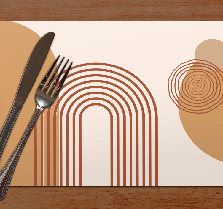 Mantel individual moderno formas curvas superpuestas - TenVinilo