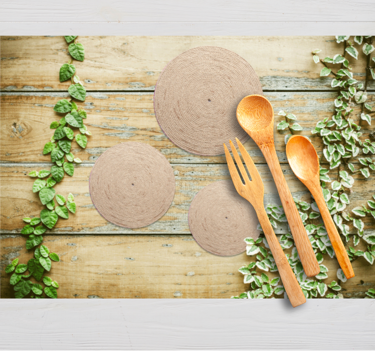 Mantel individual moderno juego de posavasos naturales - TenVinilo