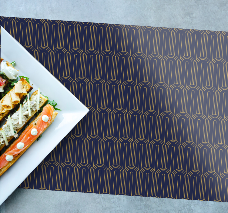 Mantel individual moderno líneas arqueadas elegantes - TenVinilo