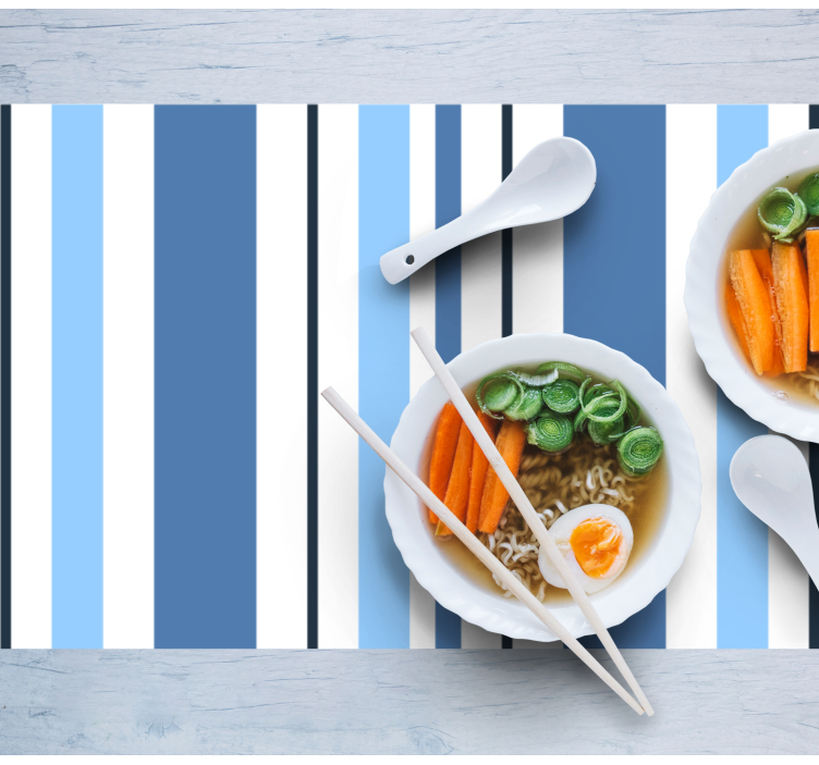 Mantel individual moderno manteles de rayas azules - TenVinilo