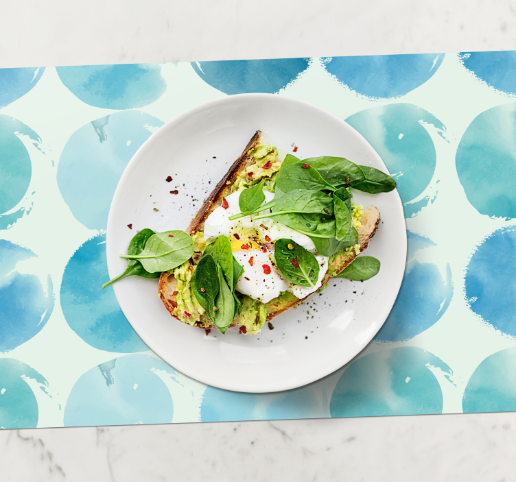 Mantel individual moderno motivos circulares en acuarela - TenVinilo