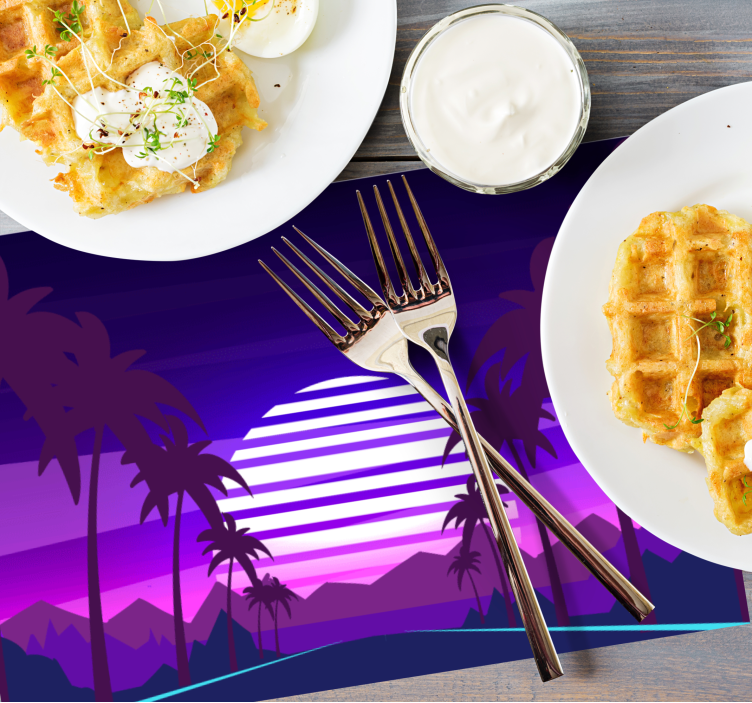 Mantel individual moderno paisaje de atardecer tropical - TenVinilo