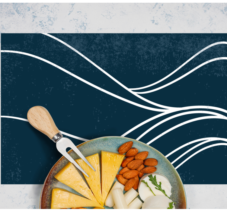 Mantel individual moderno patrón de olas elegante - TenVinilo