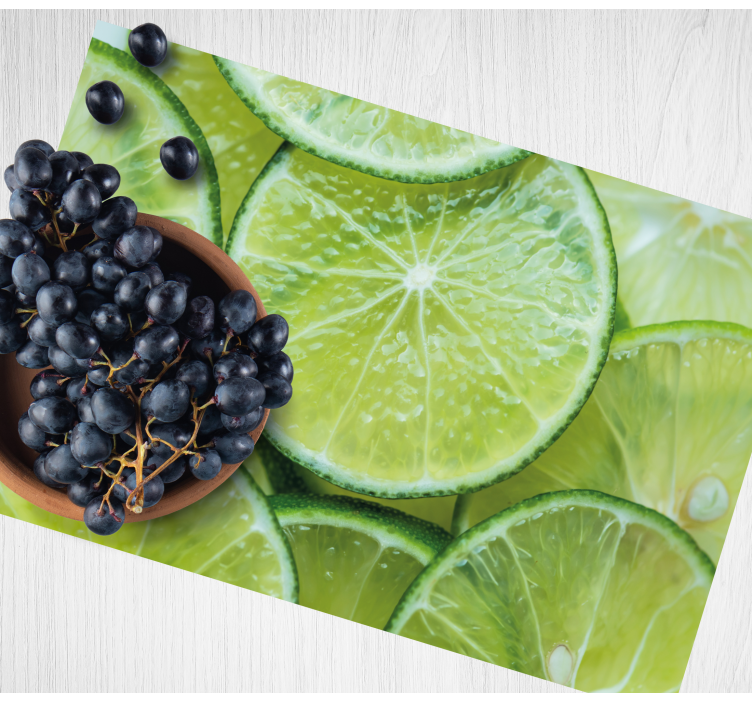 Mantel individual moderno rodajas de lima jugosa - TenVinilo