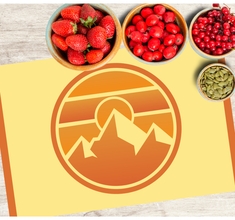 Mantel individual moderno silueta de atardecer en montaña - TenVinilo