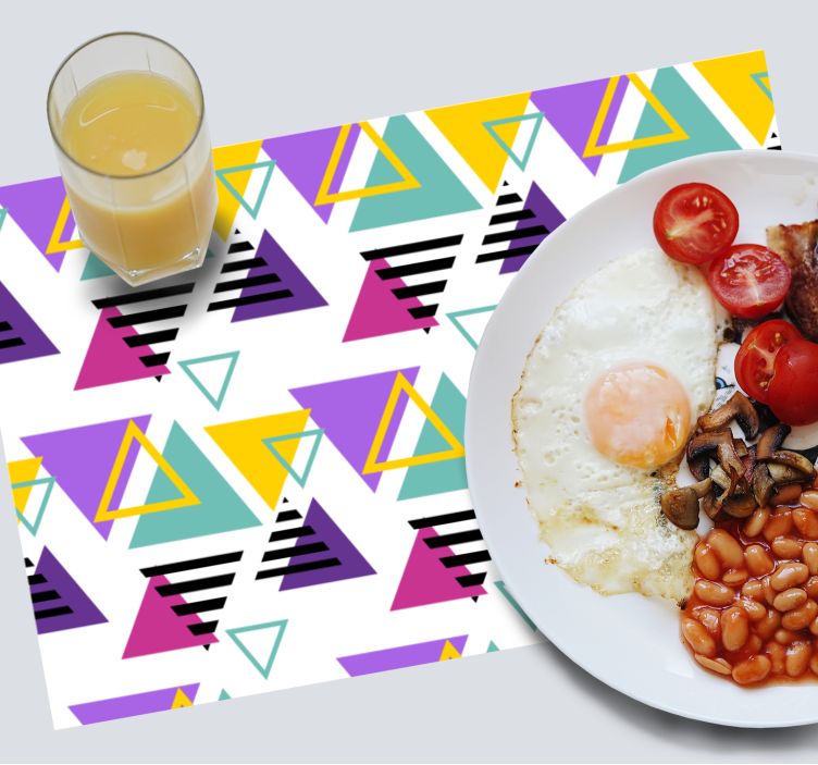 Mantel individual moderno triángulos geométricos coloridos - TenVinilo