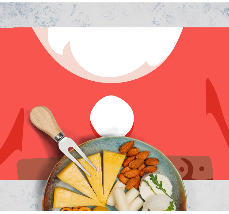 Mantel individual navideño camiseta de santa claus - TenVinilo