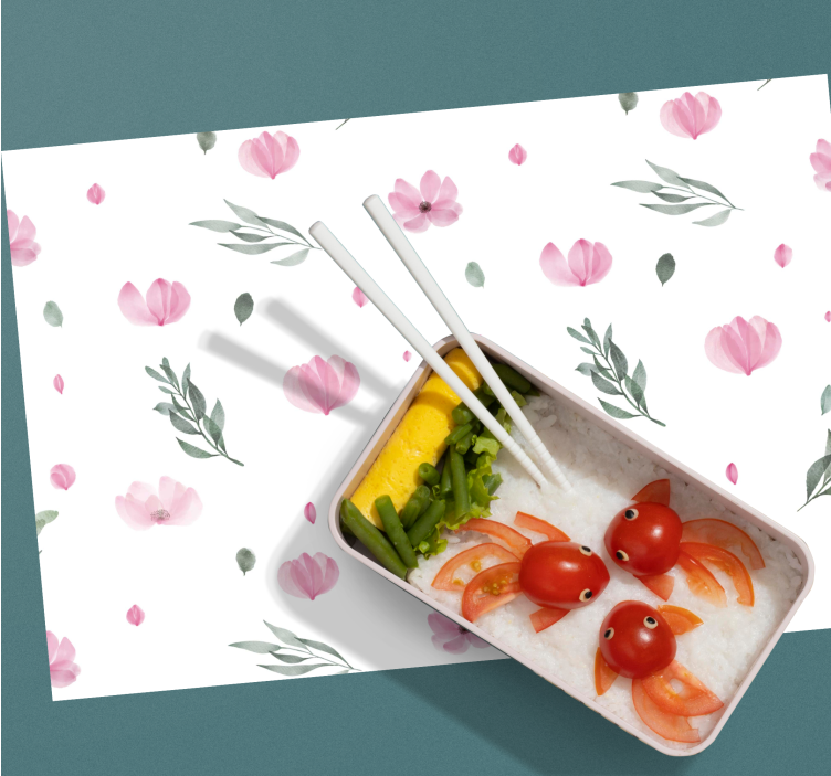 Mantel individual navideño con patrón floral suave - TenVinilo