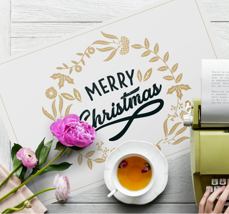 Mantel individual navideño corona de navidad - TenVinilo