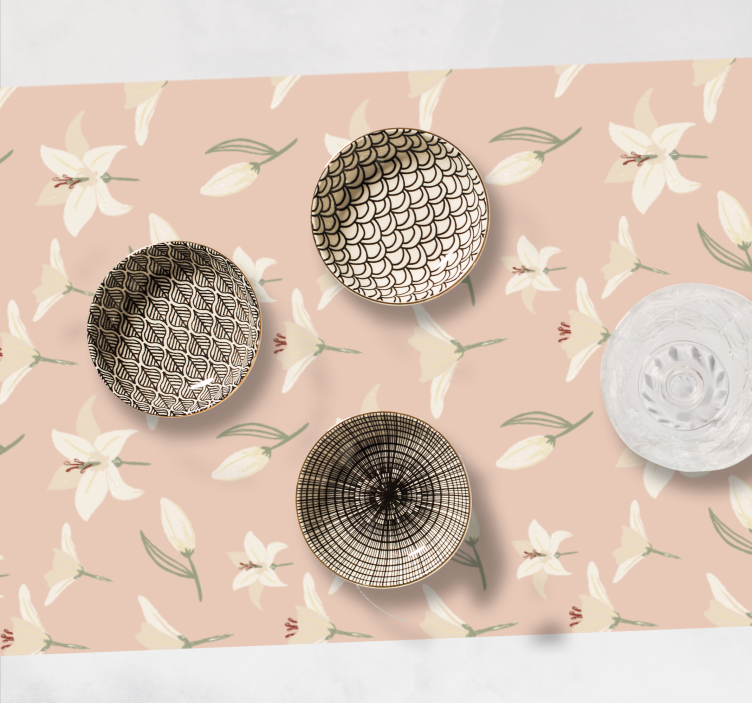 Mantel individual navideño lino floral - TenVinilo