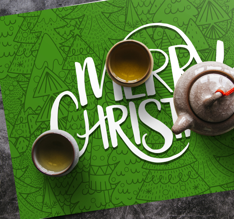 Mantel individual navideño saludos festivos alegres - TenVinilo