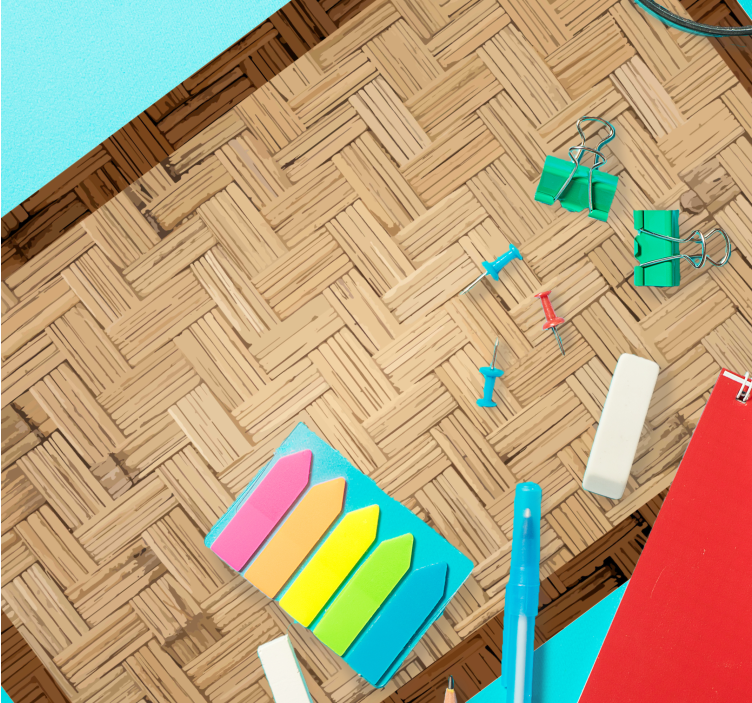 Mantel individual original accesorios de oficina coloridos - TenVinilo