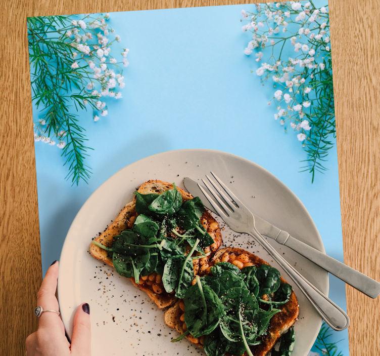 Mantel individual original acento floral para mesa - TenVinilo