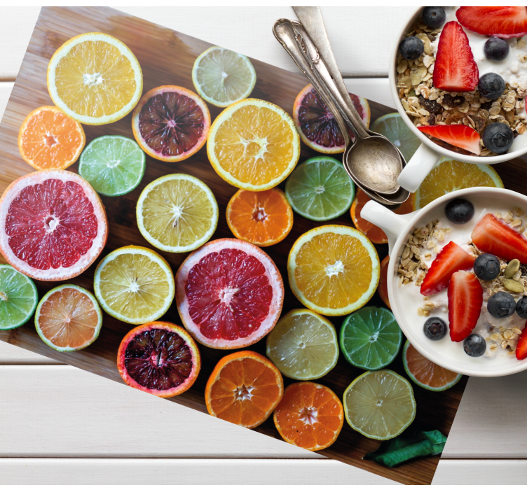 Mantel individual original arreglo de frutas cítricas - TenVinilo