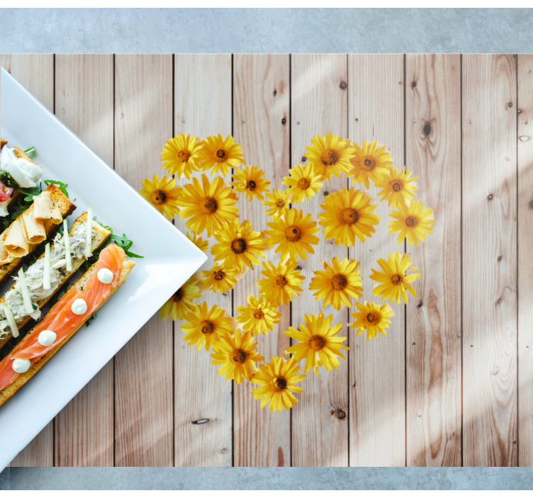 Mantel individual original arreglo floral corazón - TenVinilo