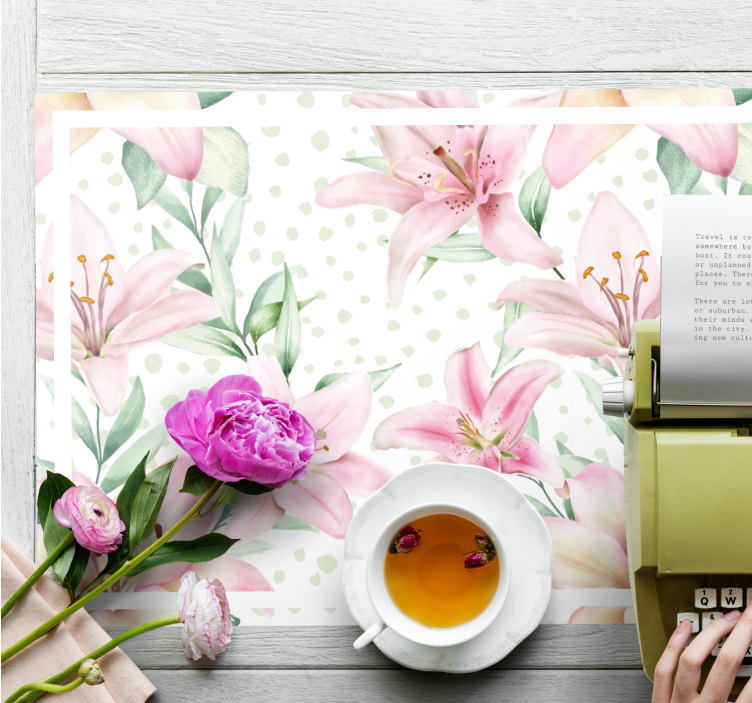 Mantel individual original arreglo floral de lirios - TenVinilo