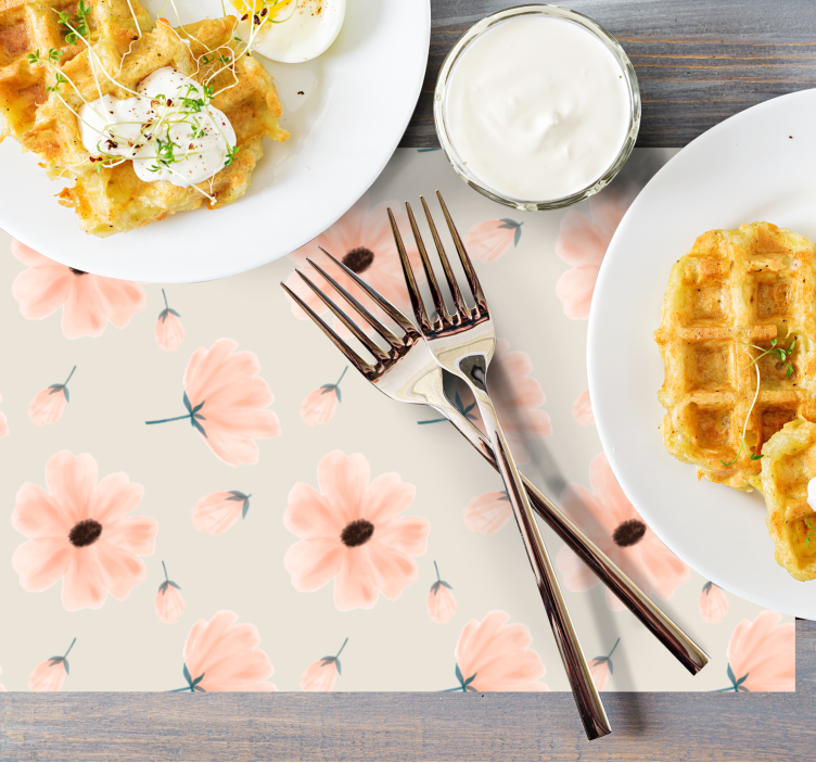 Mantel individual original arreglo floral inspirado - TenVinilo