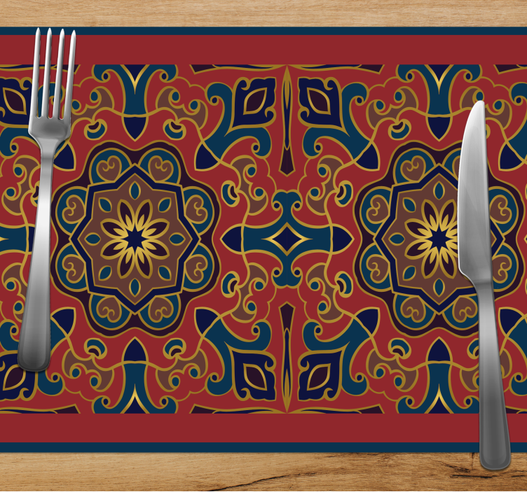 Mantel individual original arreglo floral intrincado - TenVinilo