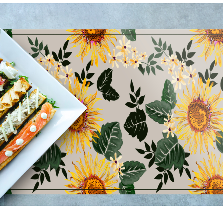 Mantel individual original arreglo floral soleado - TenVinilo