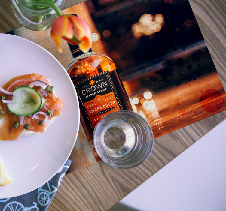 Mantel individual original botella con humo - TenVinilo