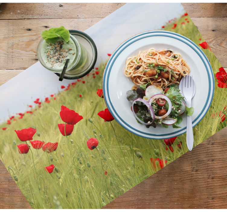 Mantel individual original campo de amapolas - TenVinilo