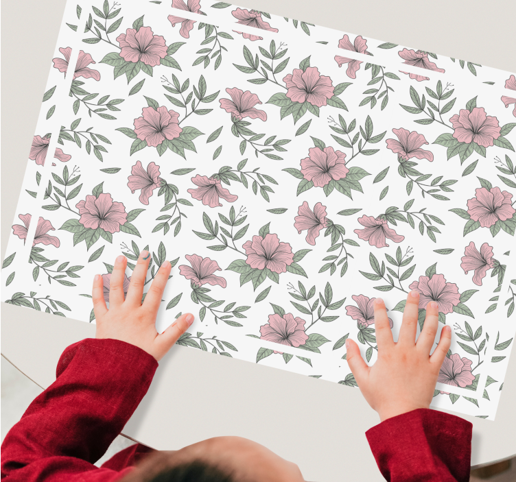 Mantel individual original composición de elementos florales - TenVinilo