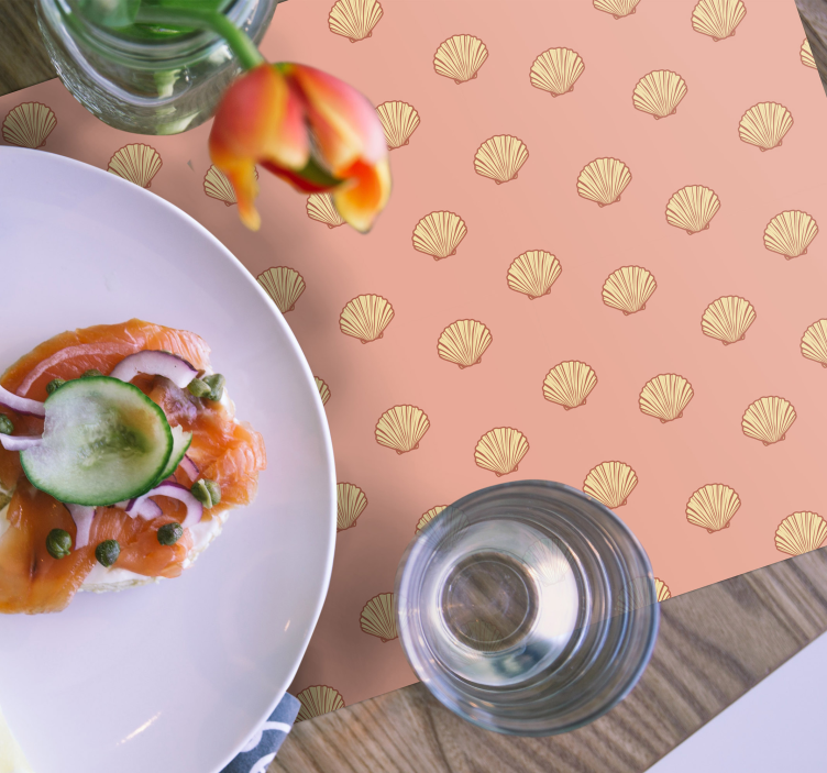 Mantel individual original con diseño de conchas - TenVinilo