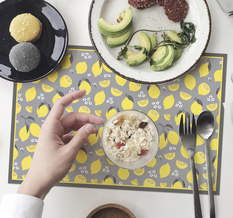 Mantel individual original con diseño de limones - TenVinilo