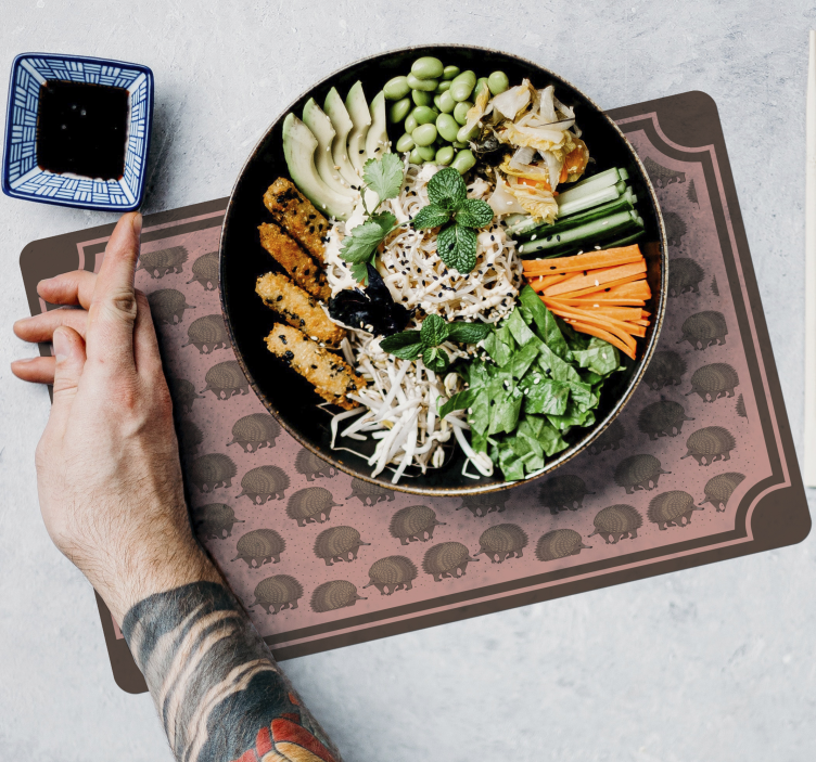 Mantel individual original con superficie de erizos - TenVinilo