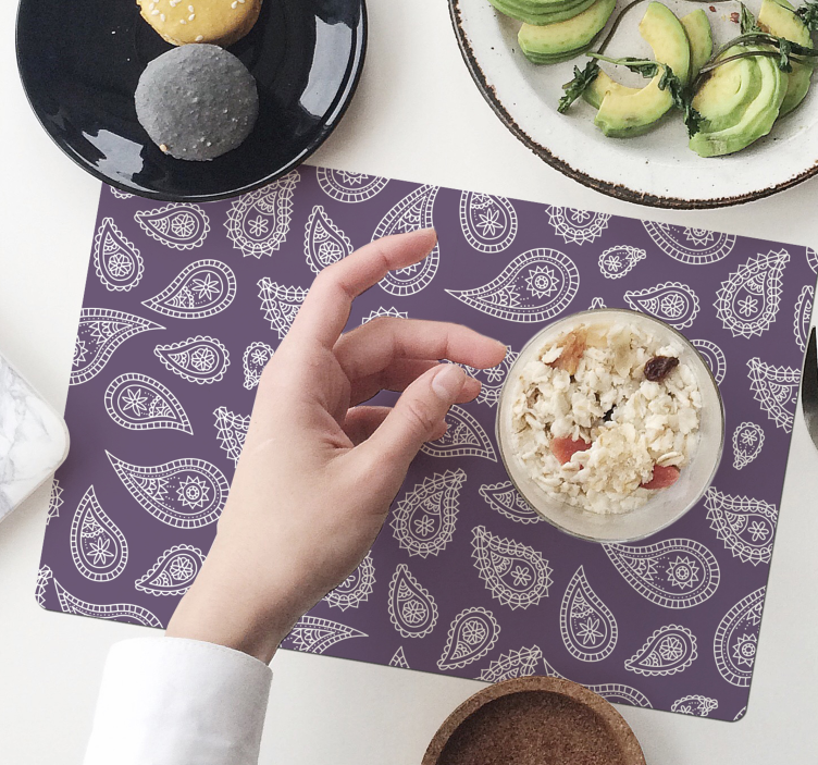 Mantel individual original con superficie de paisley - TenVinilo