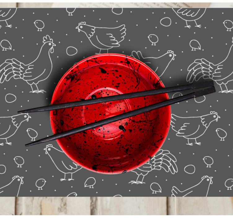 Mantel individual original cuenco encantador de gallina - TenVinilo