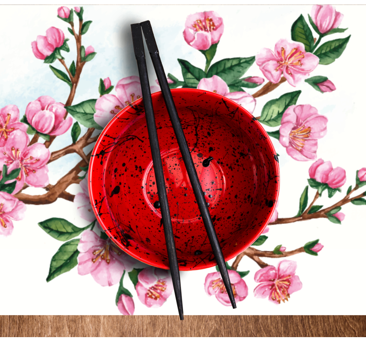 Mantel individual original cuenco floral elegante - TenVinilo