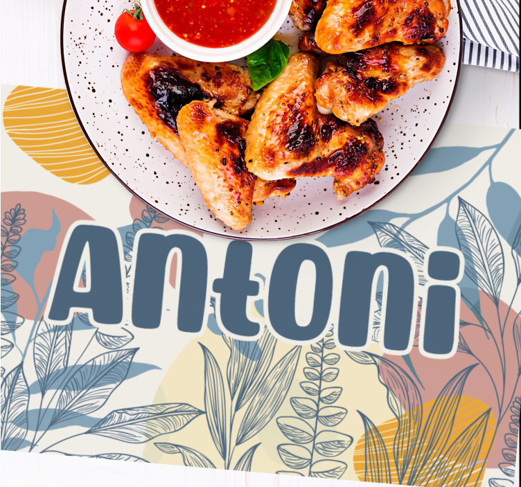 Mantel individual original diseño de nombre elegante - TenVinilo