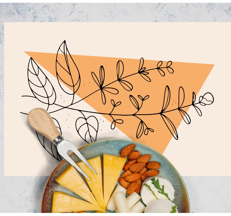 Mantel individual original diseño floral abstracto - TenVinilo