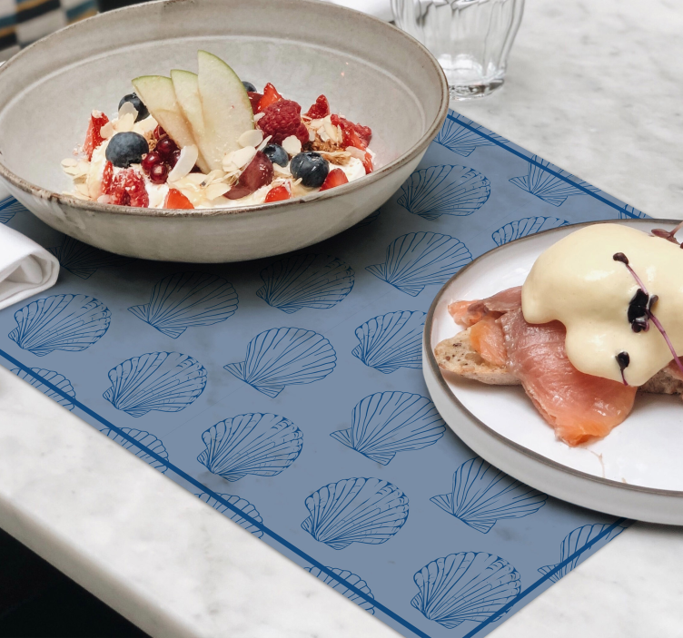 Mantel individual original elegancia de conchas - TenVinilo