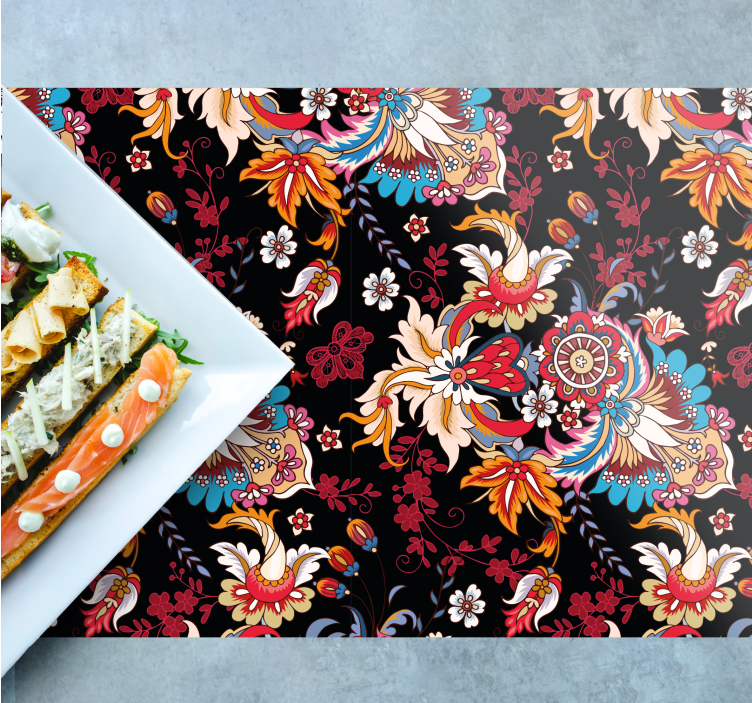 Mantel individual original elegancia emblema floral - TenVinilo