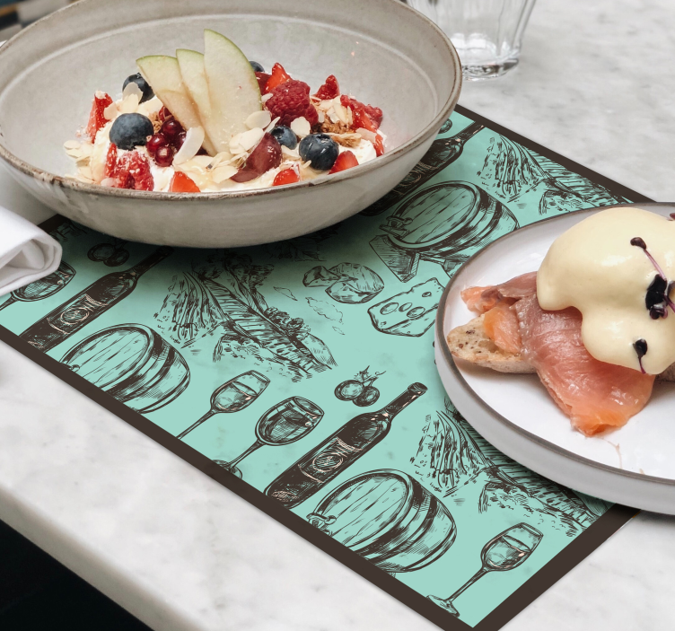 Mantel individual original elementos de cocina vintage - TenVinilo