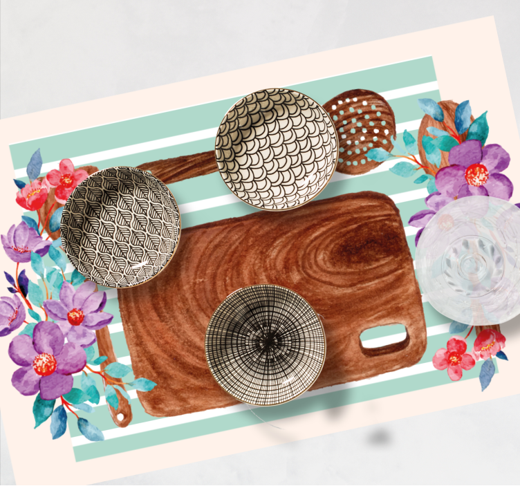 Mantel individual original escena culinaria elegante - TenVinilo