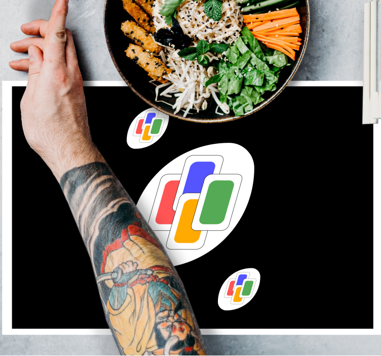 Mantel individual original figuras geométricas vibrantes - TenVinilo