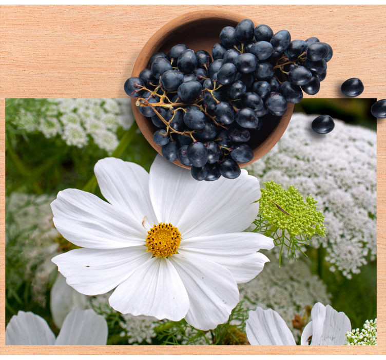 Mantel individual original flor blanca elegante - TenVinilo