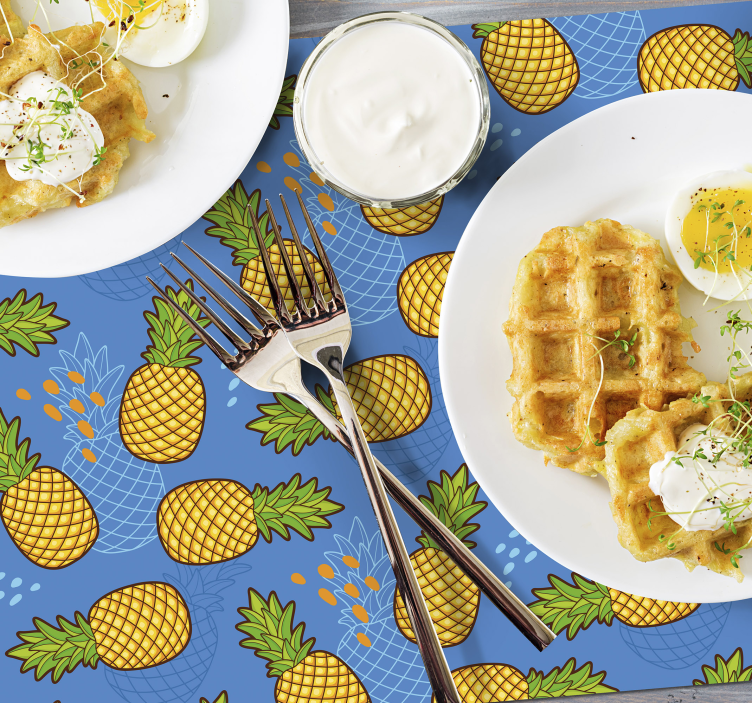 Mantel individual original fondo de piñas - TenVinilo